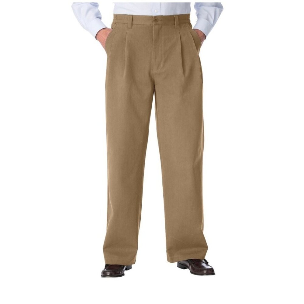 Mens Pleated Front Pants DuPont Teflon Fabric Protector Gray Size 26X33